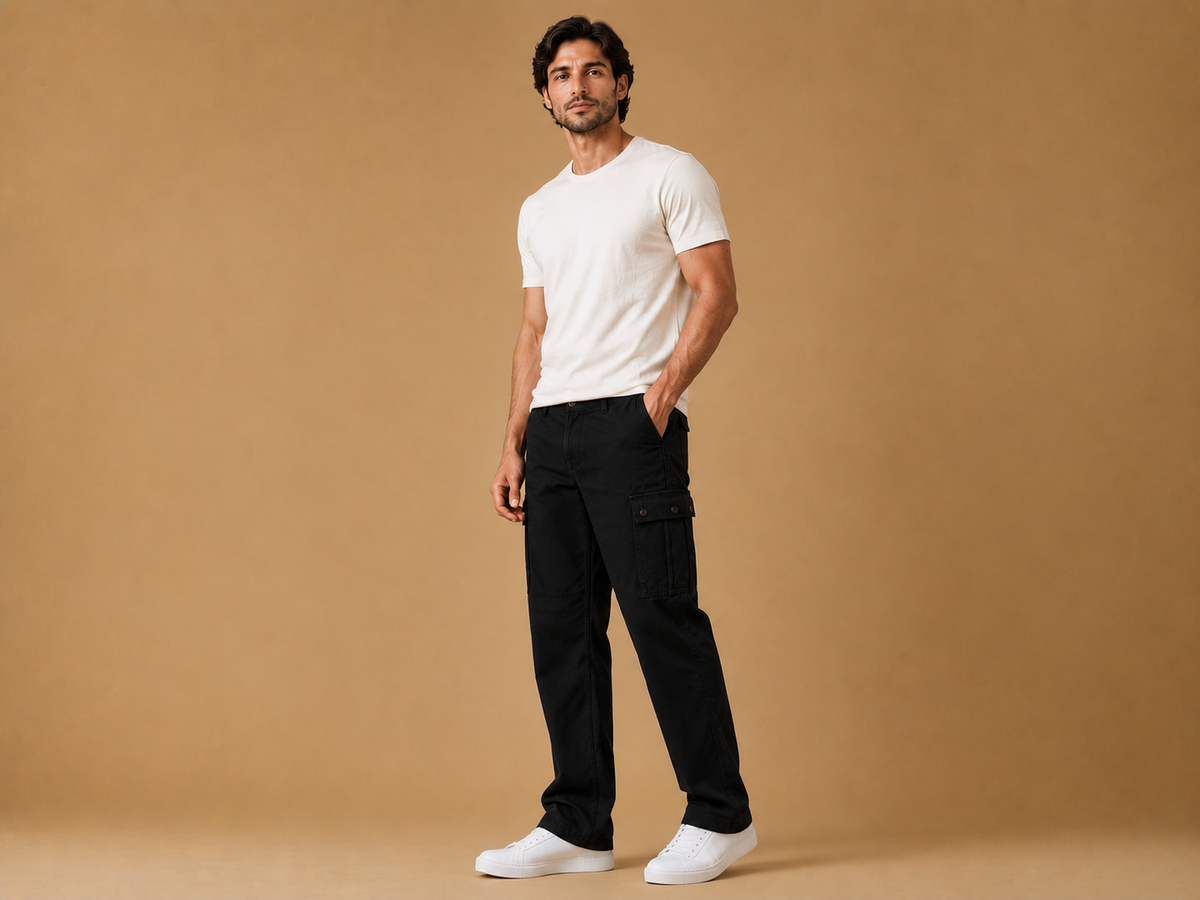 POE Vincy Denim Cargos- Black