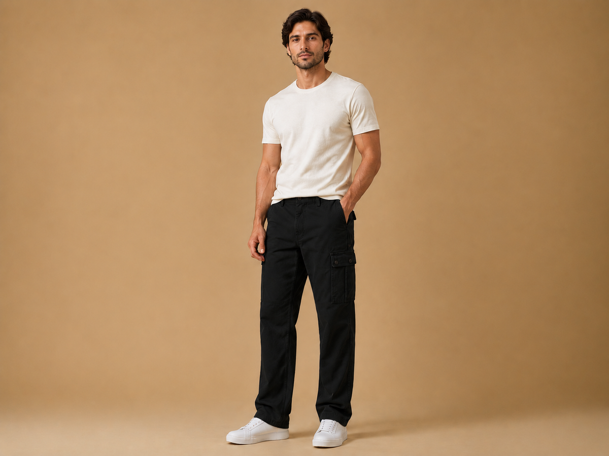 POE Vincy Denim Cargos- Black