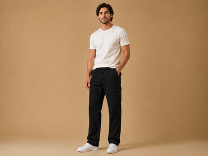POE Vincy Denim Cargos- Black