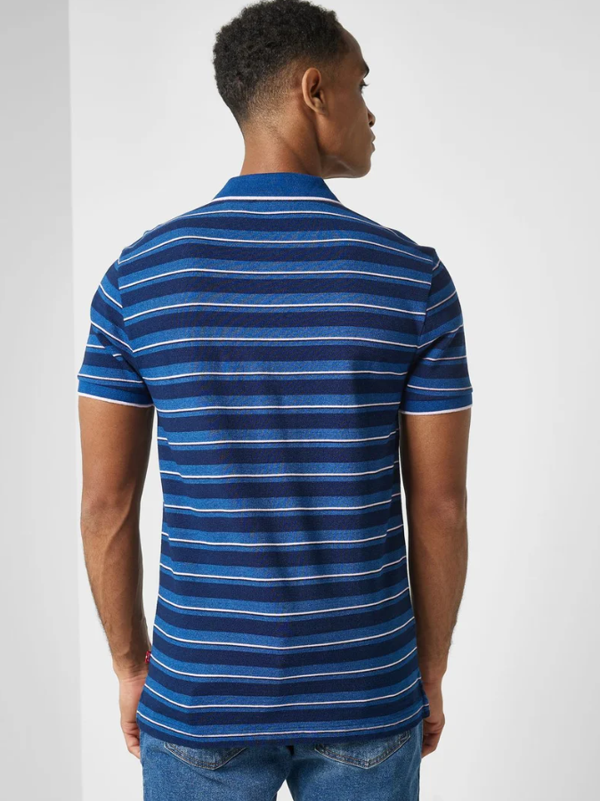 Levi's Mens Mid Indigo Stripe Polo T-Shirt