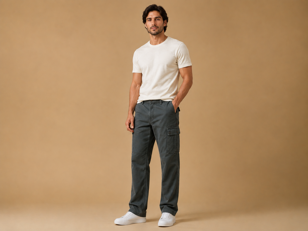 POE Vincy Denim Cargos- Olive
