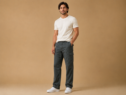 POE Vincy Denim Cargos- Olive