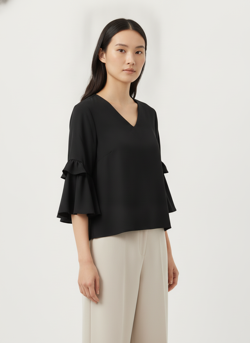 Desi Belle Women's Regular Tops - Black