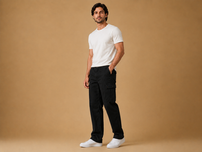 POE Vincy Denim Cargos- Black