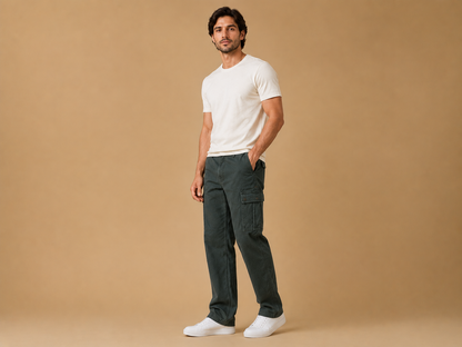 POE Vincy Denim Cargos- Olive