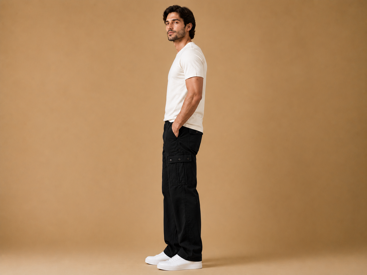 POE Vincy Denim Cargos- Black