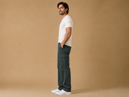 POE Vincy Denim Cargos- Olive