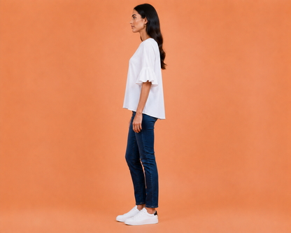 Desi Belle Women's Regular Tops - White