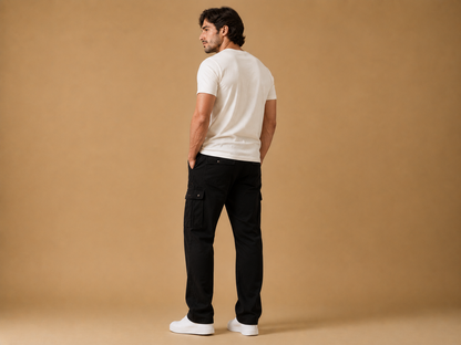 POE Vincy Denim Cargos- Black