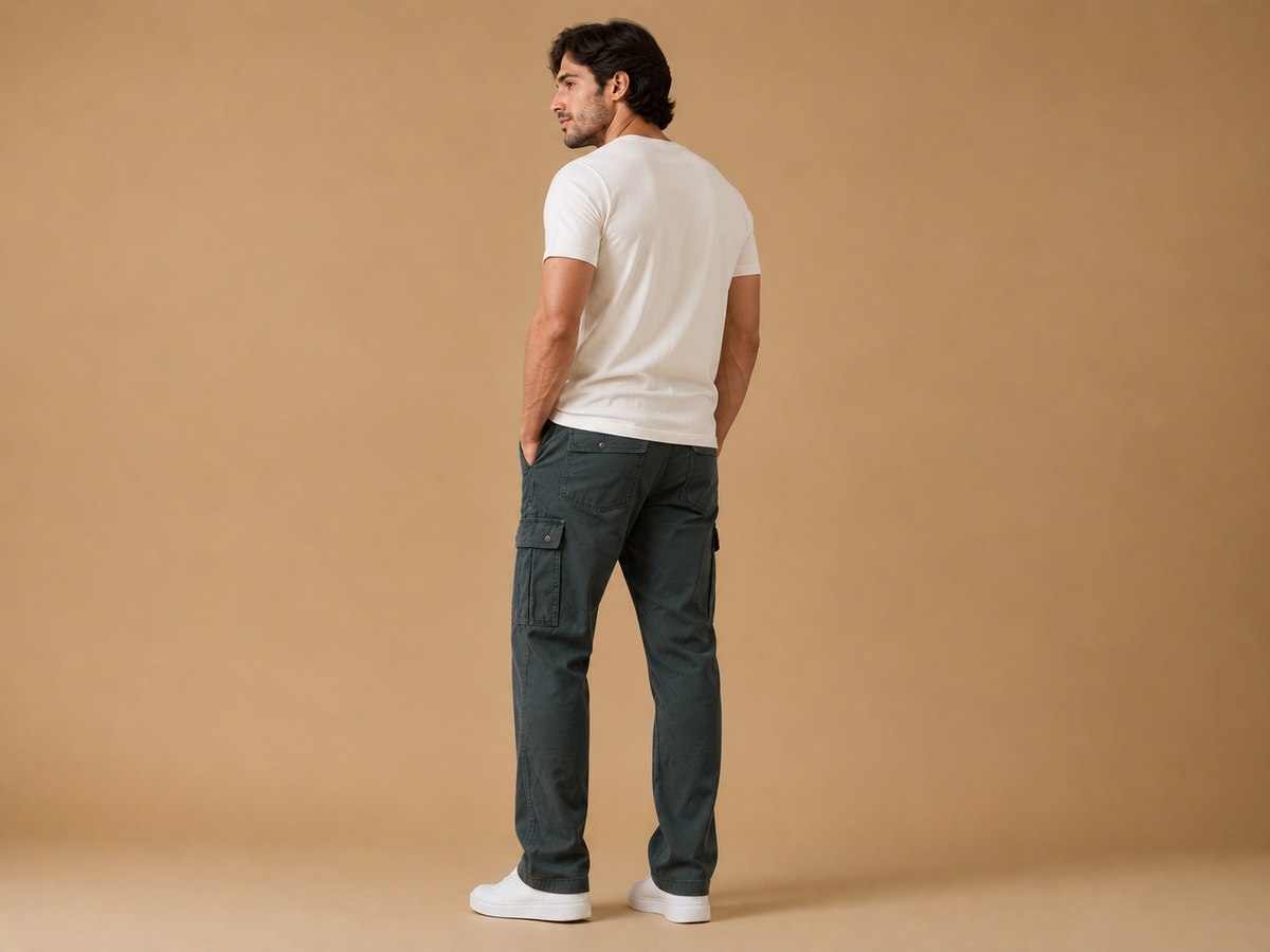 POE Vincy Denim Cargos- Olive