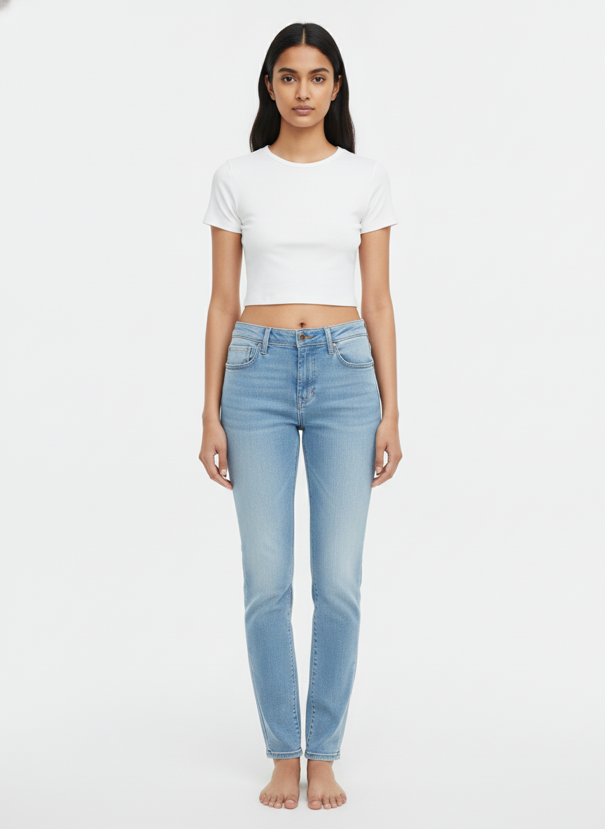 Wrangler Women's Light Blue High-Rise Slim-Fit Jeans