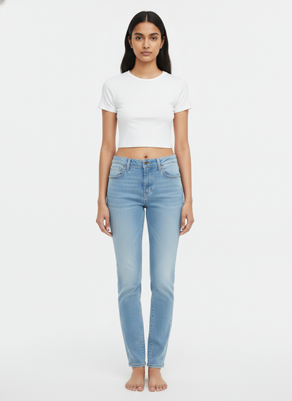 Wrangler Women's Light Blue High-Rise Slim-Fit Jeans