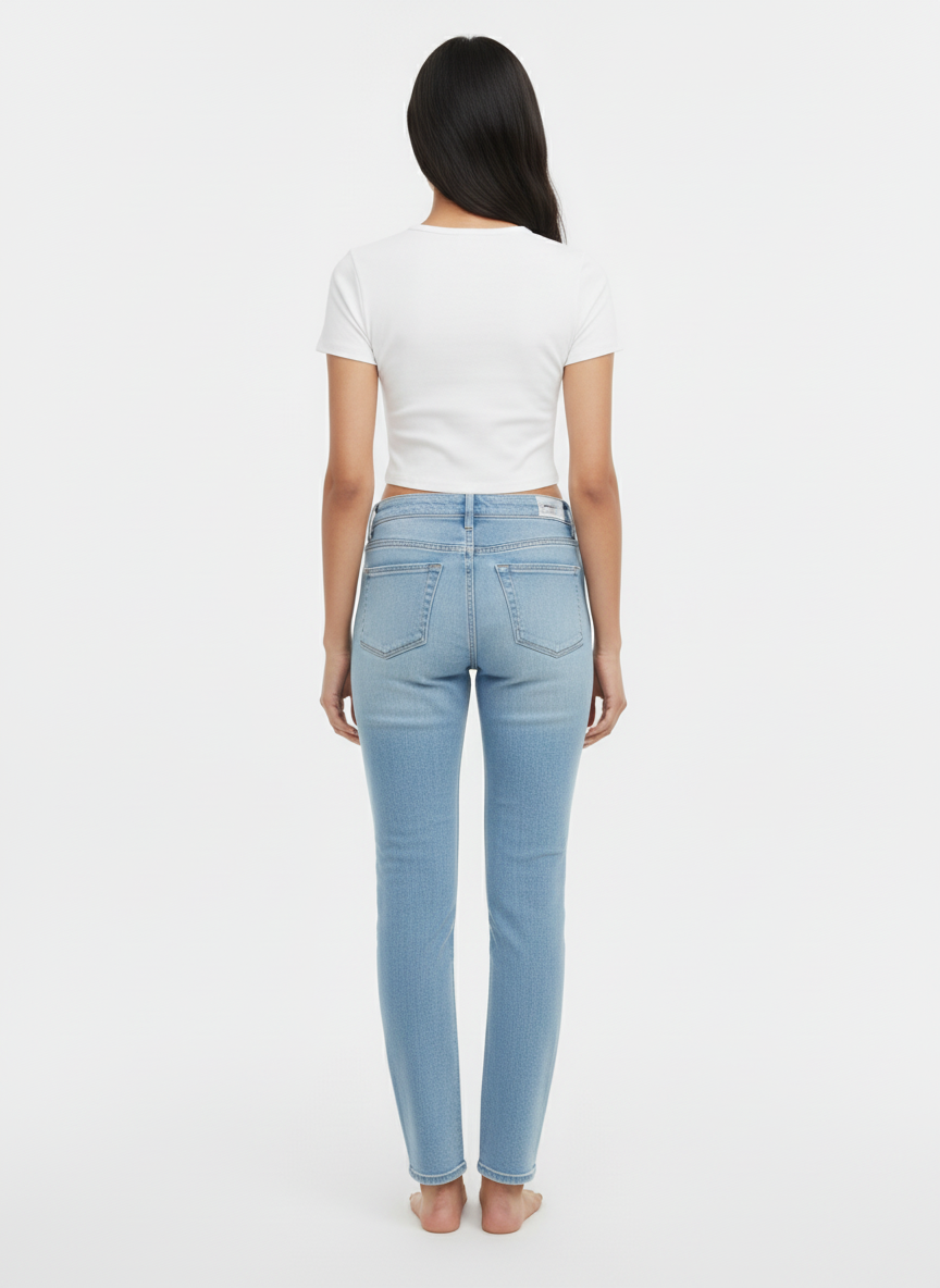 Wrangler Women's Light Blue High-Rise Slim-Fit Jeans
