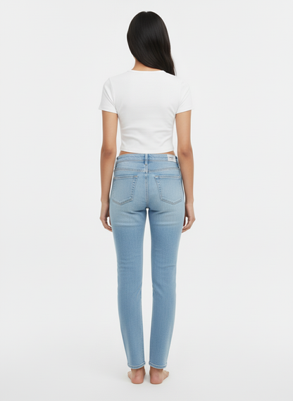 Wrangler Women's Light Blue High-Rise Slim-Fit Jeans