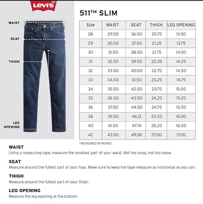 Levi's Men's 511 Slim Fit Low Rise Jeans
