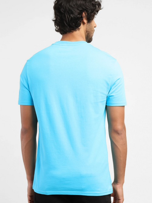 Levi's Men Graphic Print Crew Neck Pure Cotton Blue T-Shirt