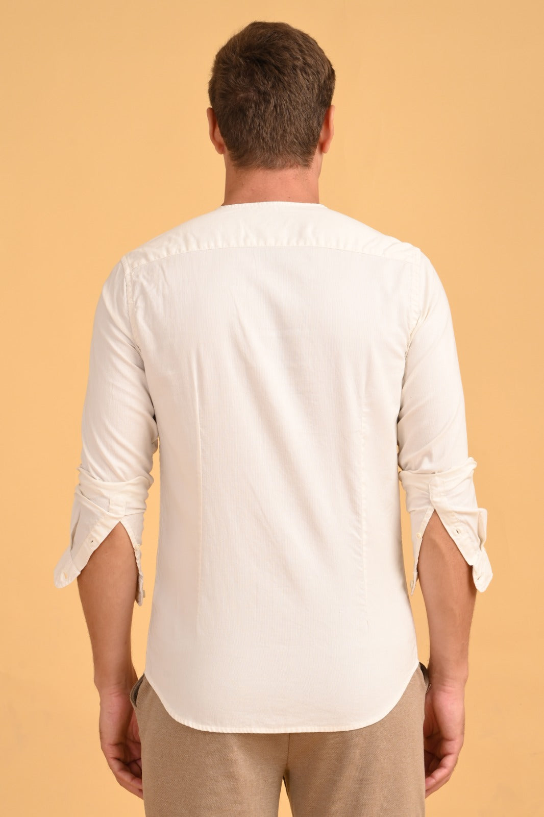 POE Domonic - Cotton Dobby Solid Shirt - Lemon