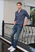 POE Earnest - Cotton Check Shirt - Dk Grey