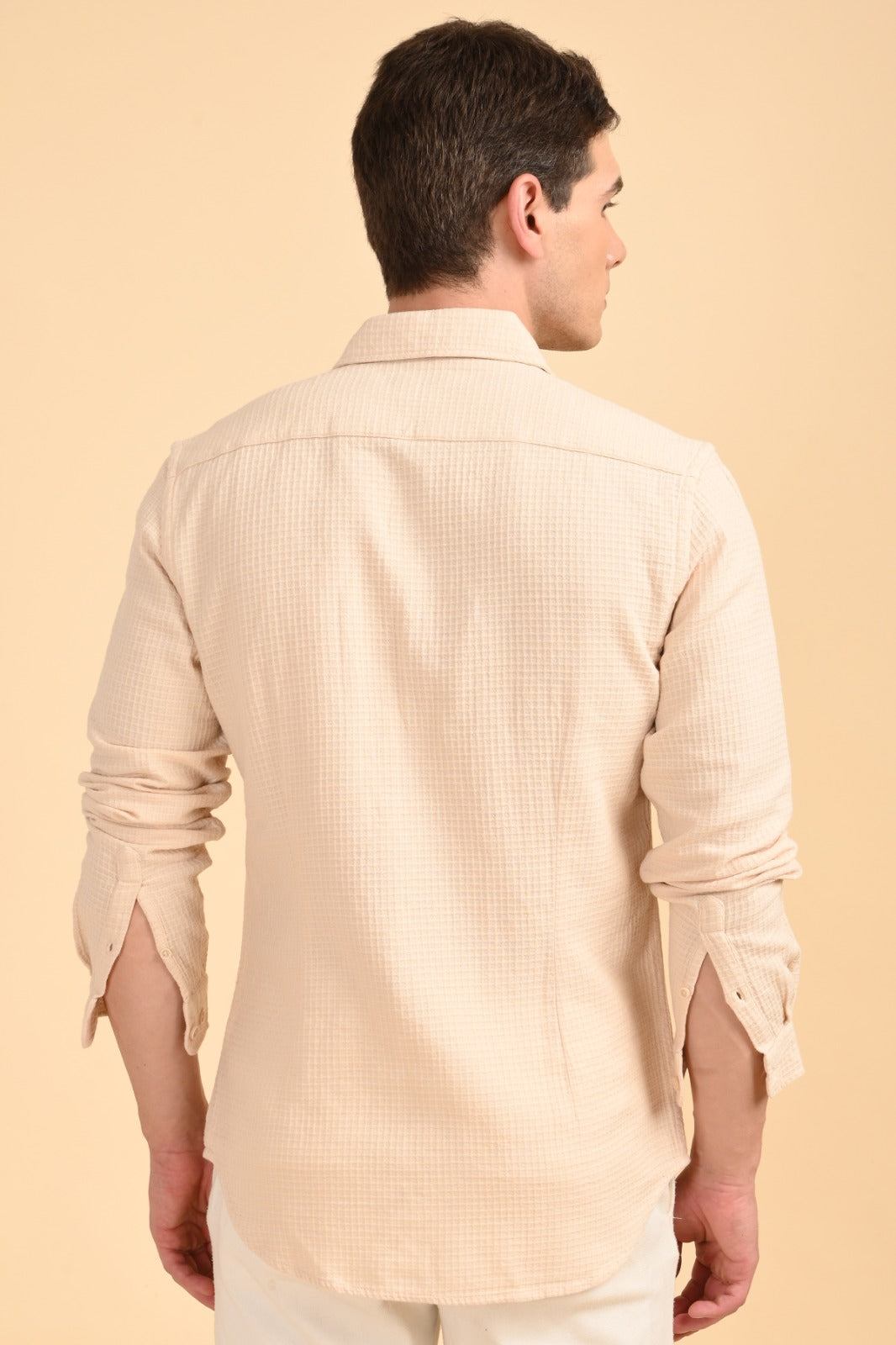 POE Eclipse - Square Dobby Solid Shirt - Beige