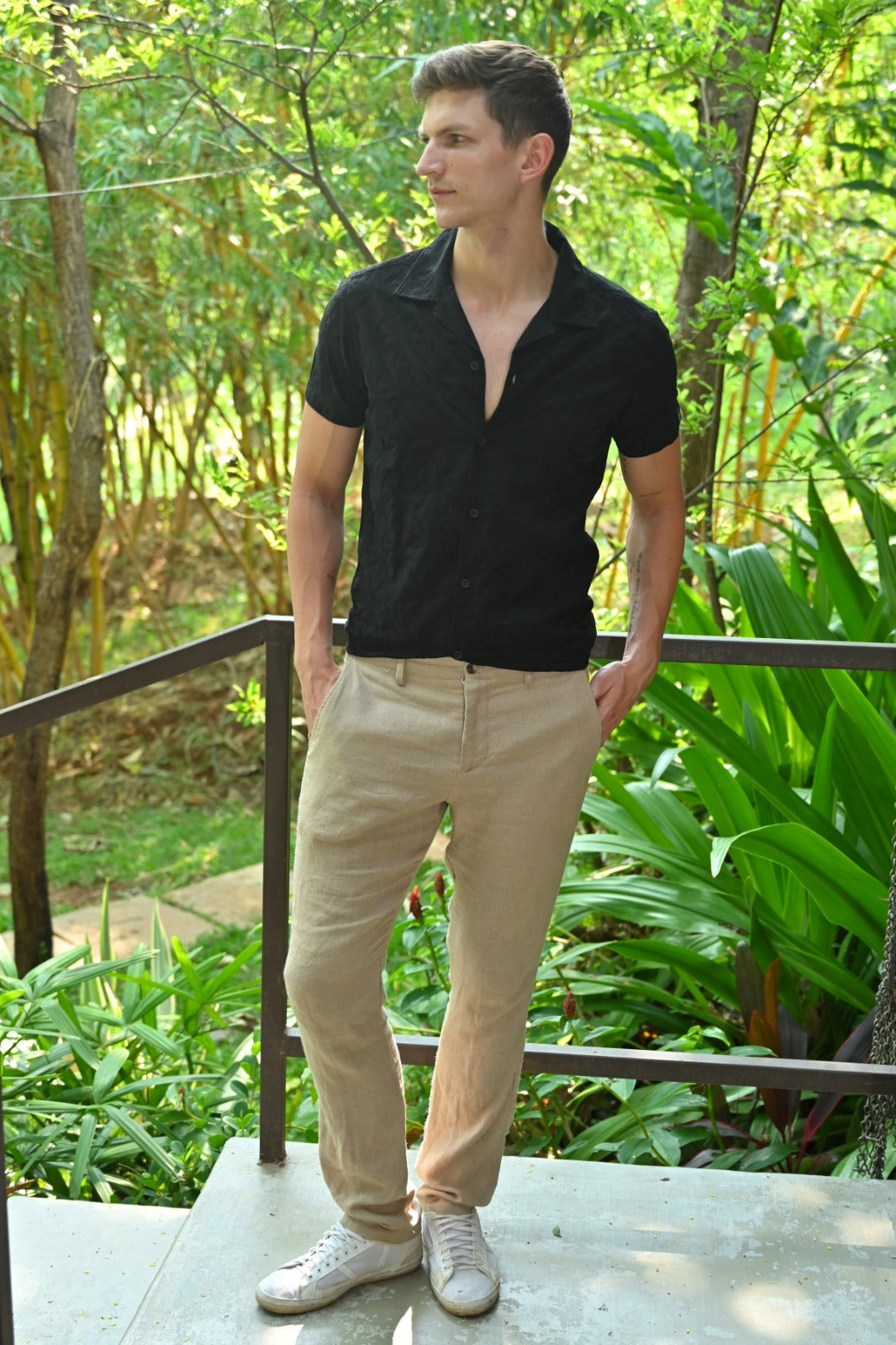 POE Flake Black - Dyed Embroidered Shirt