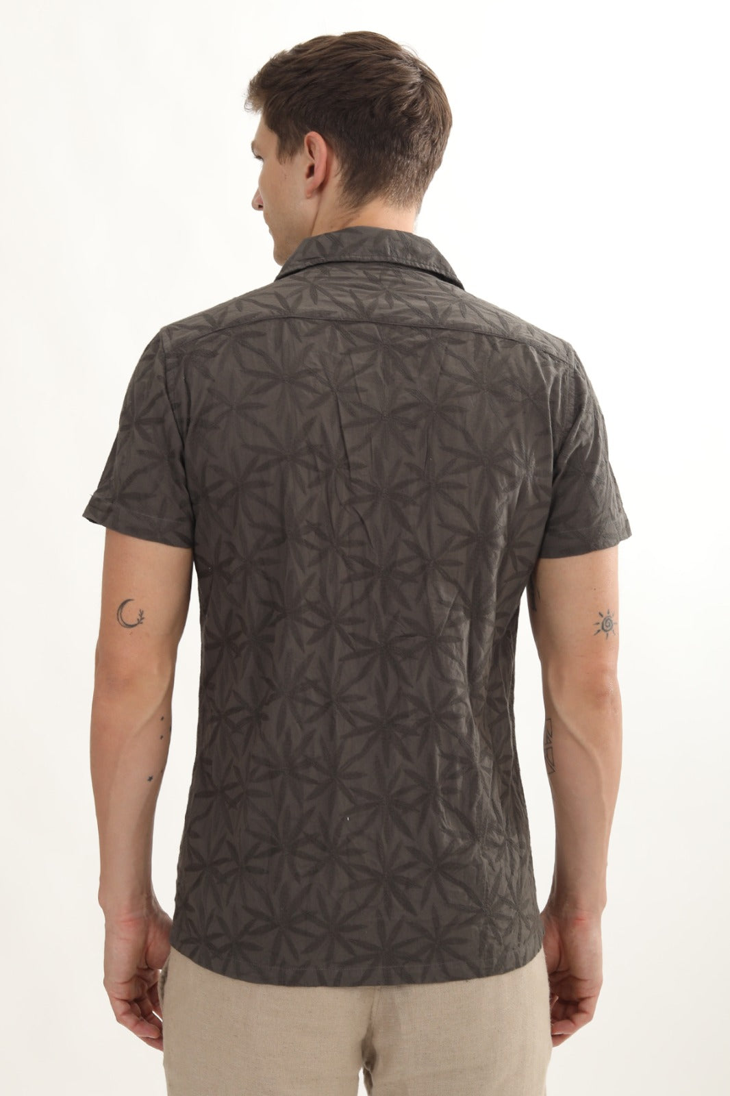 POE Flake Grey- Dyed Embroidered Shirt