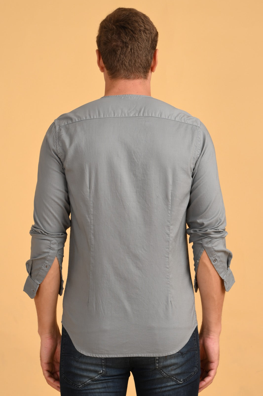 POE Robin - Double Layered Solid Shirt - Dk Grey